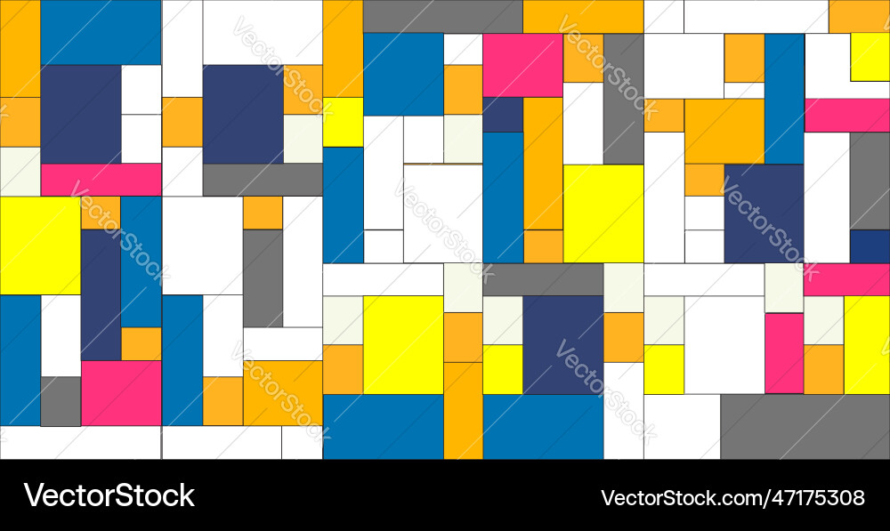 Mosaic pattern of rectangles and squares Vector Image