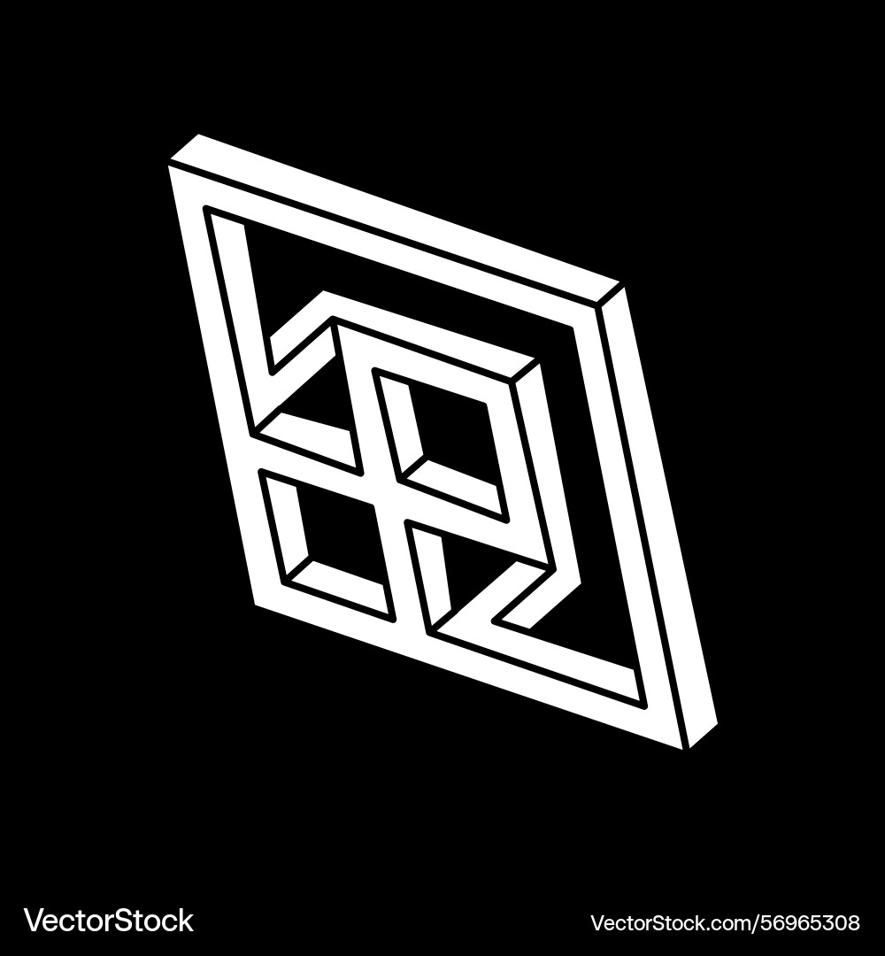 Optical illusion shape impossible objects Optical illusion shape impossible objects vector image