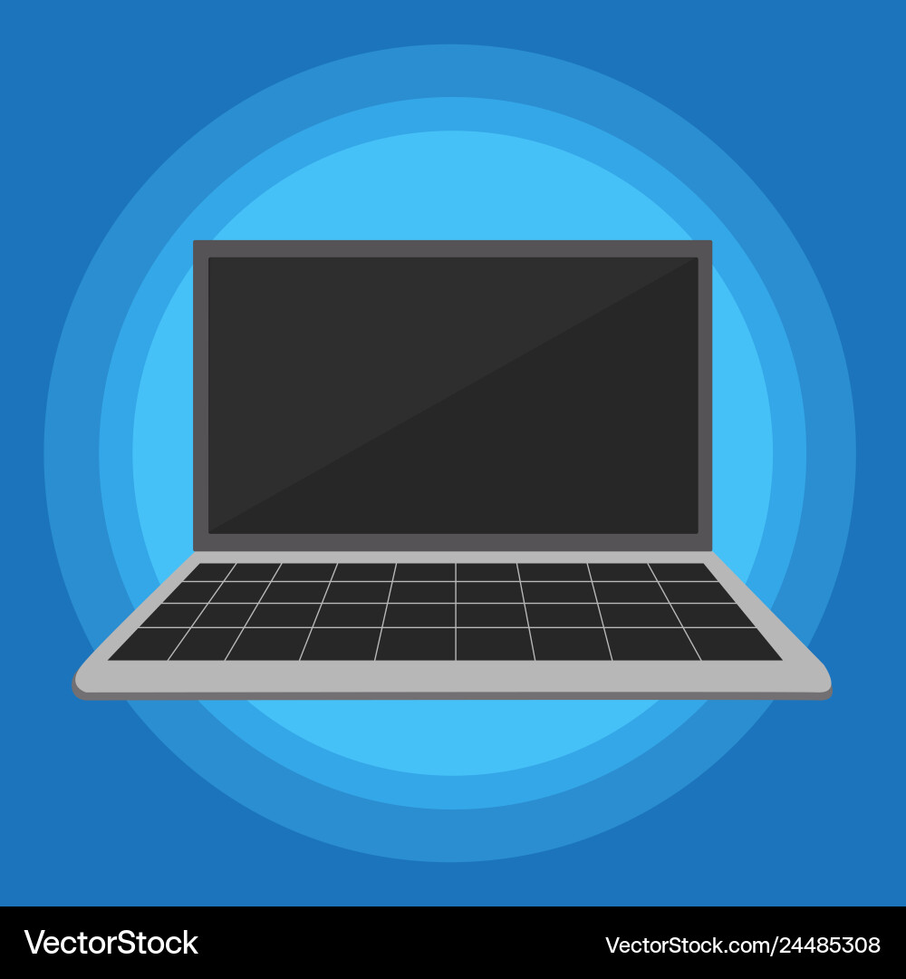 Personal laptop with grid design for keyboard Personal laptop with grid design for keyboard vector image