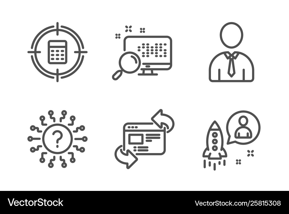 Refresh website search and question mark icons vector image