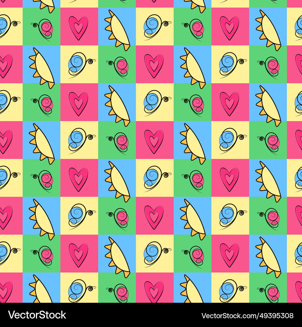 Seamless colorful bright pattern with abstract Vector Image