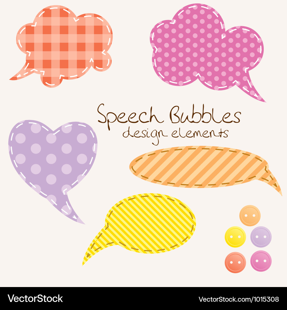 Set of different speech bubbles design elements Vector Image
