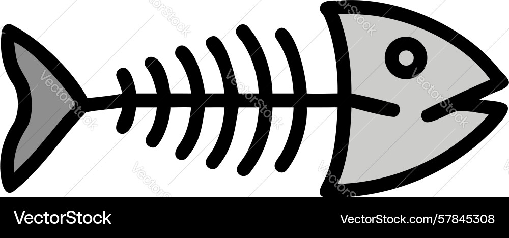 Simple outline fish skeleton design generative ai Vector Image