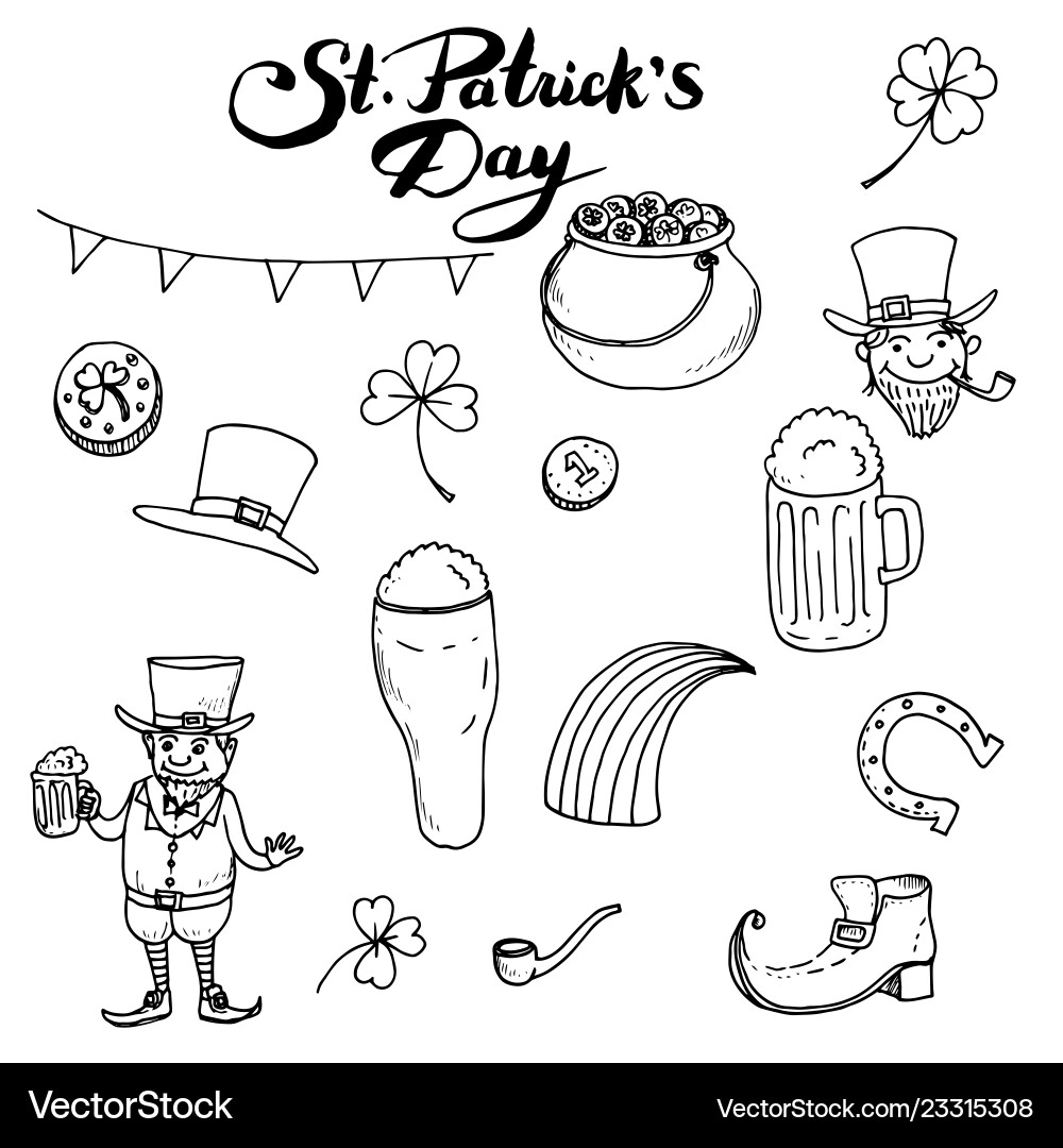 St patricks day set Royalty Free Vector Image - VectorStock