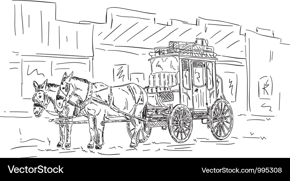 Vintage Western Carrias Vektorbild