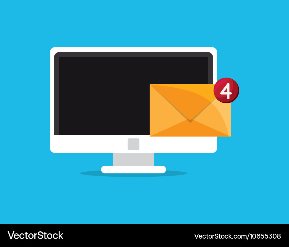 Web messaging through computer image Vector Image