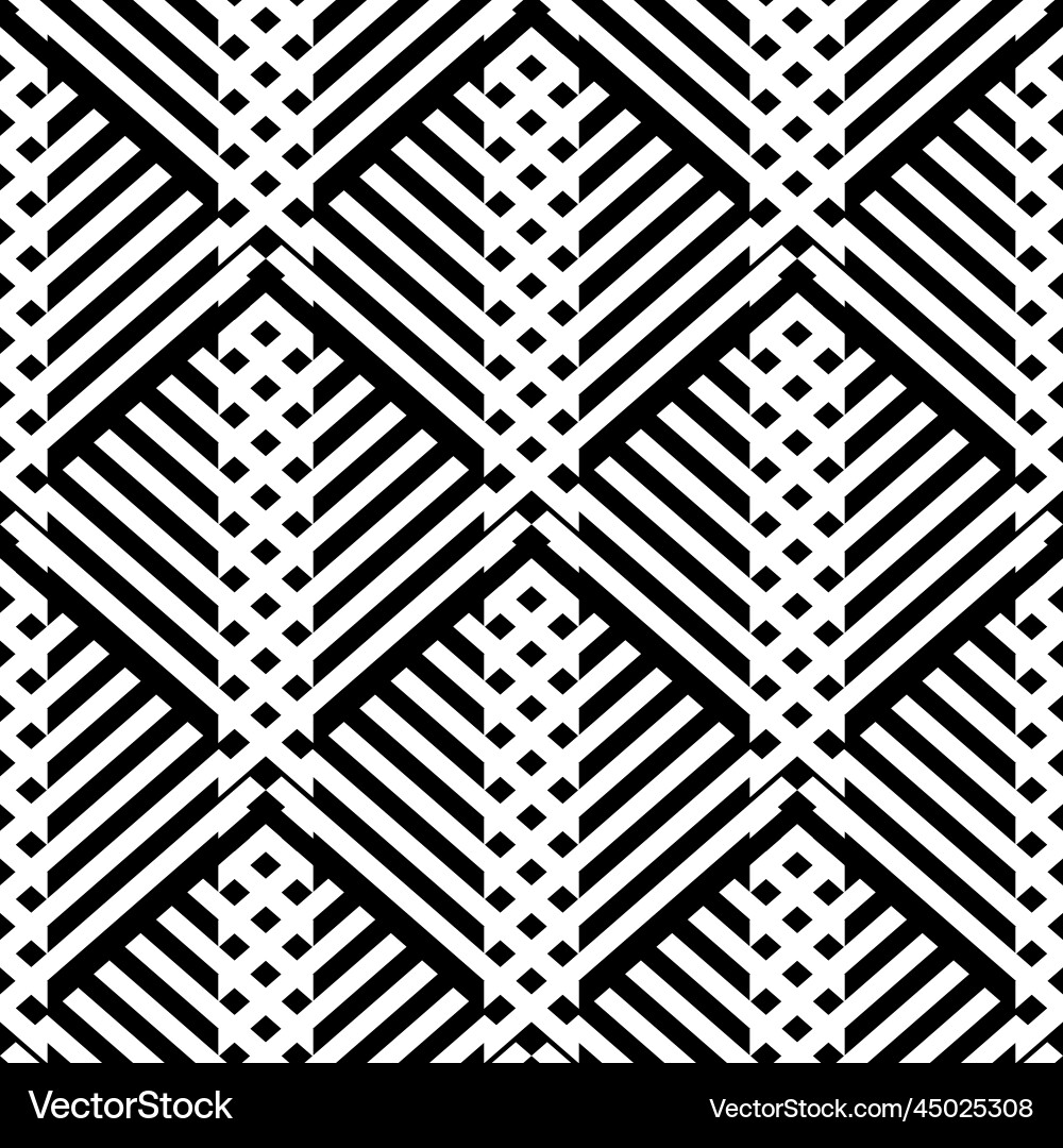 Zigzag seamless pattern zig zag black and white Vector Image
