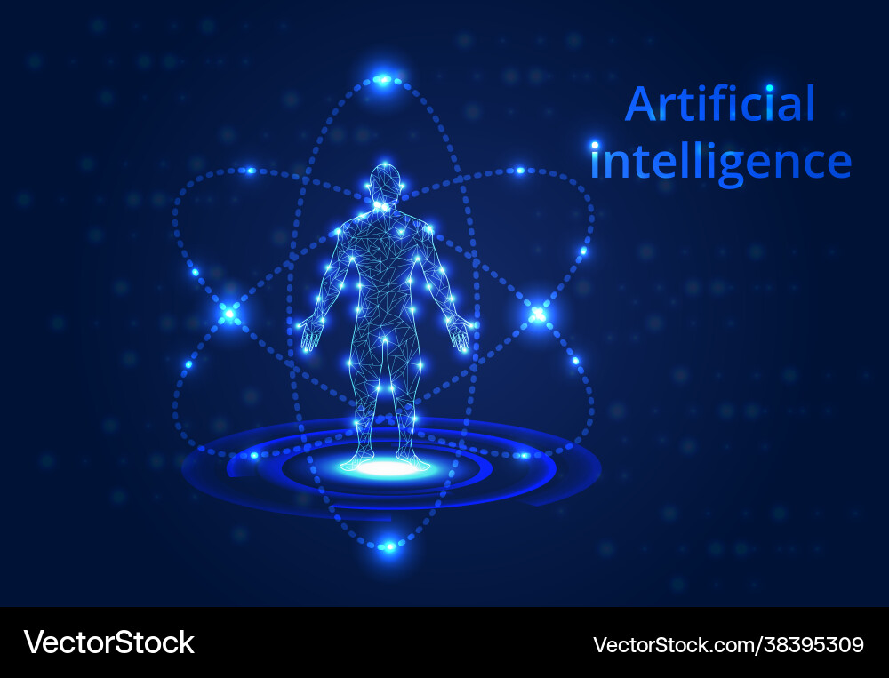Abstract artificial intelligence lines connected Vector Image