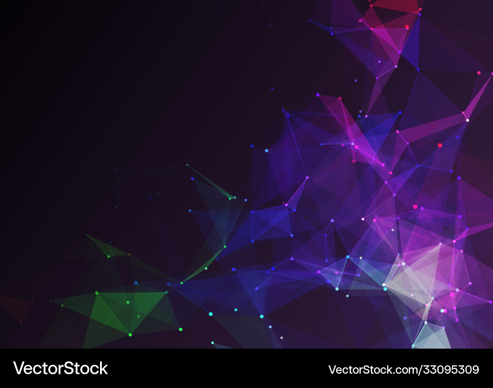 Abstract background with a low poly network Vector Image