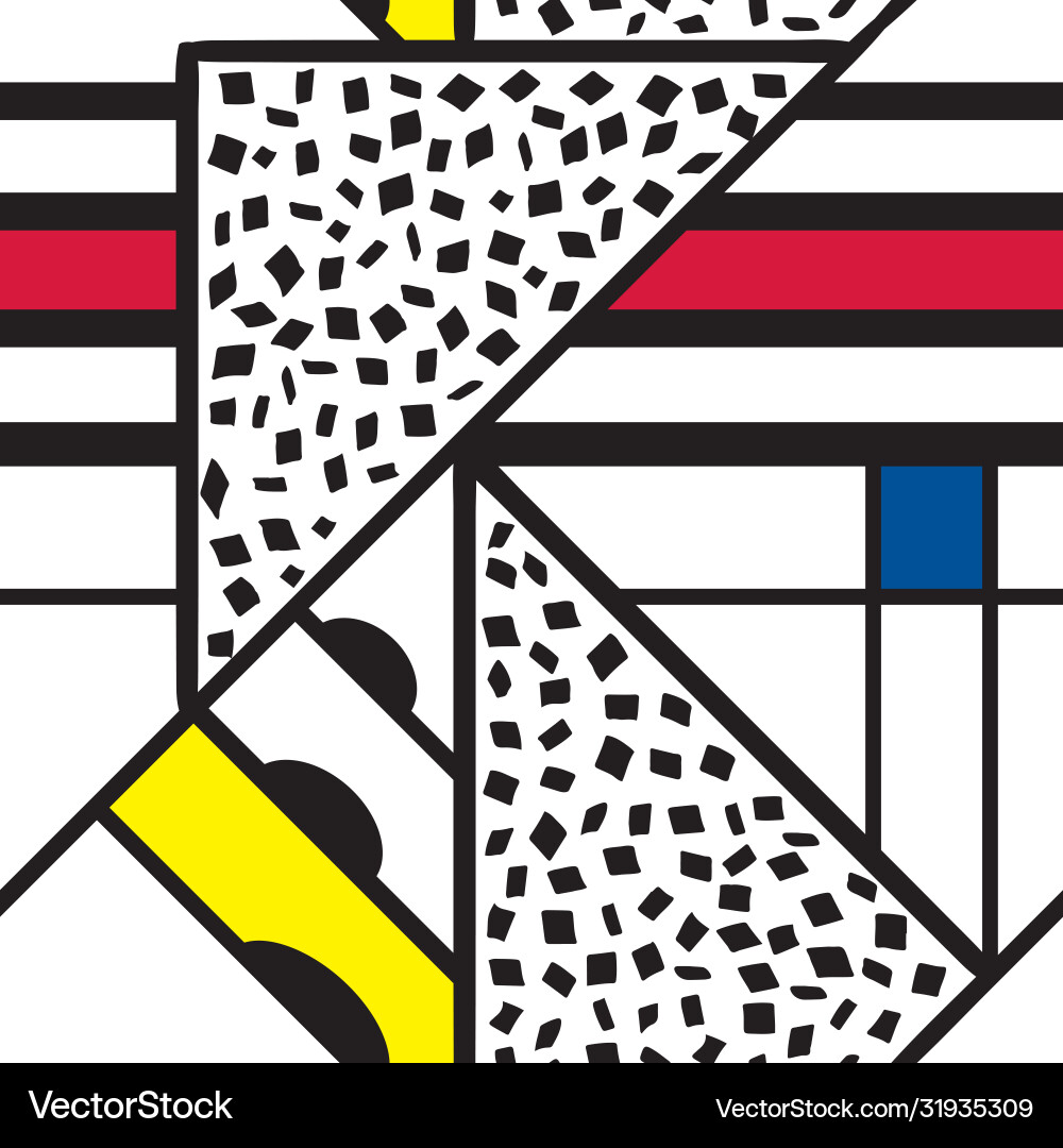 Abstract mondrian style seamless pattern Vector Image