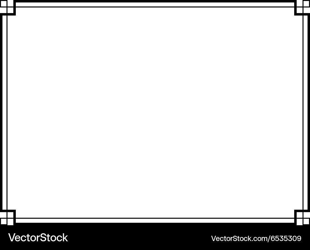 Art Deco Black Ornamental Frame Royalty Free Vector Image