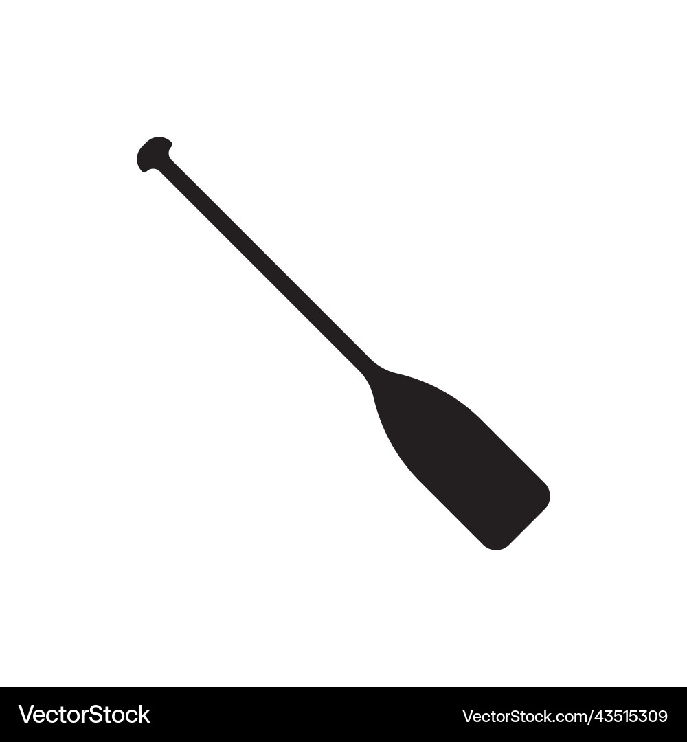 Black Paddle Icon - Boat Symbol vector image