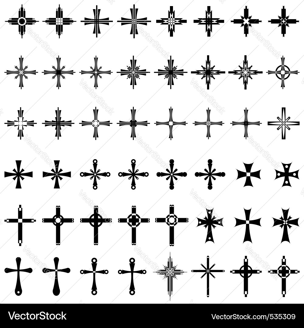 Crosses set Royalty Free Vector Image - VectorStock