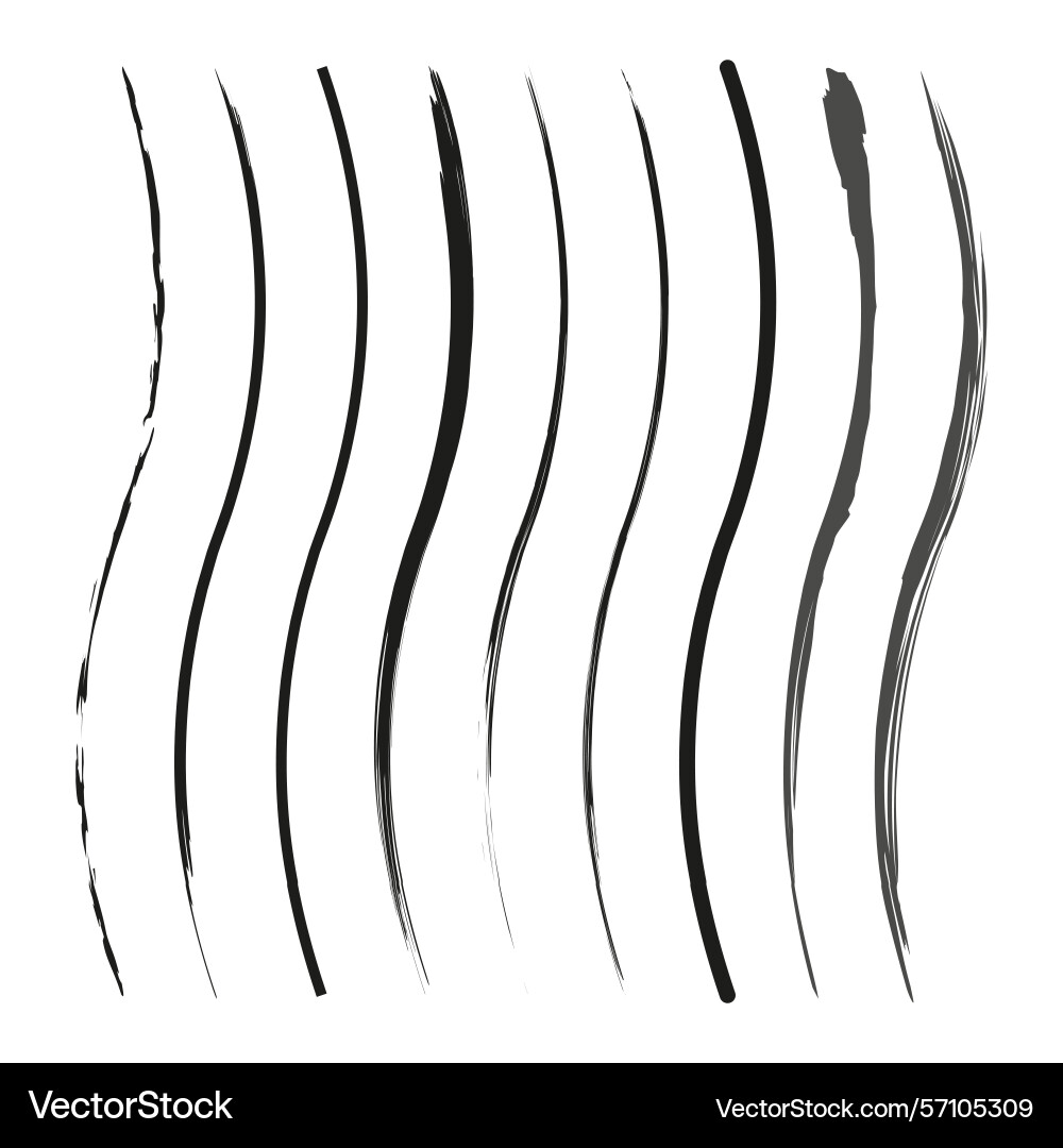Curved black lines smooth contour path abstract Vector Image