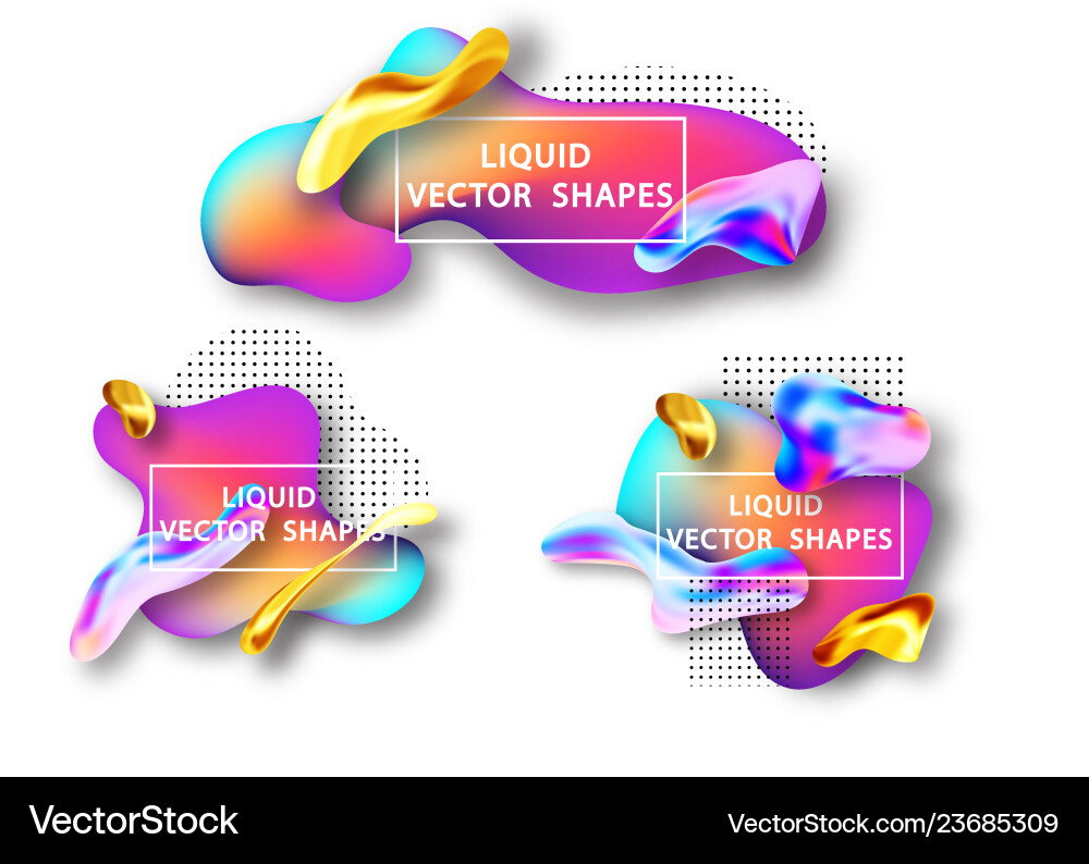 Fluid shape layout isolated template set Fluid shape layout isolated template set vector image
