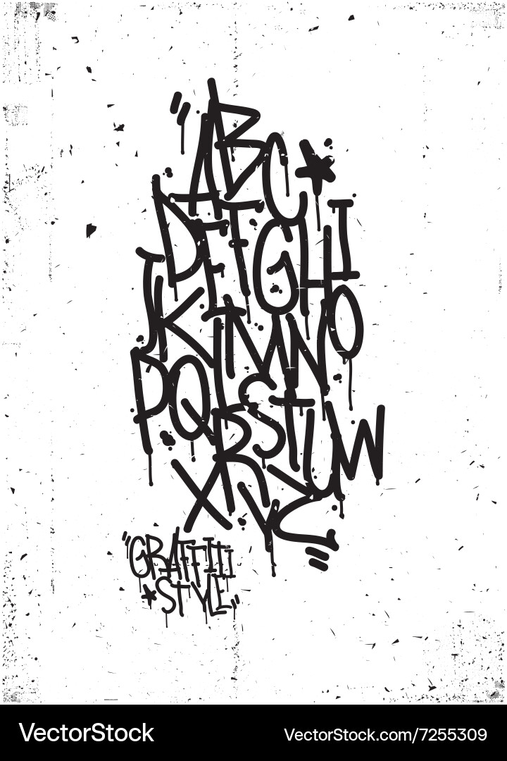 Hand drawing alphabet grunge texture Vector Image