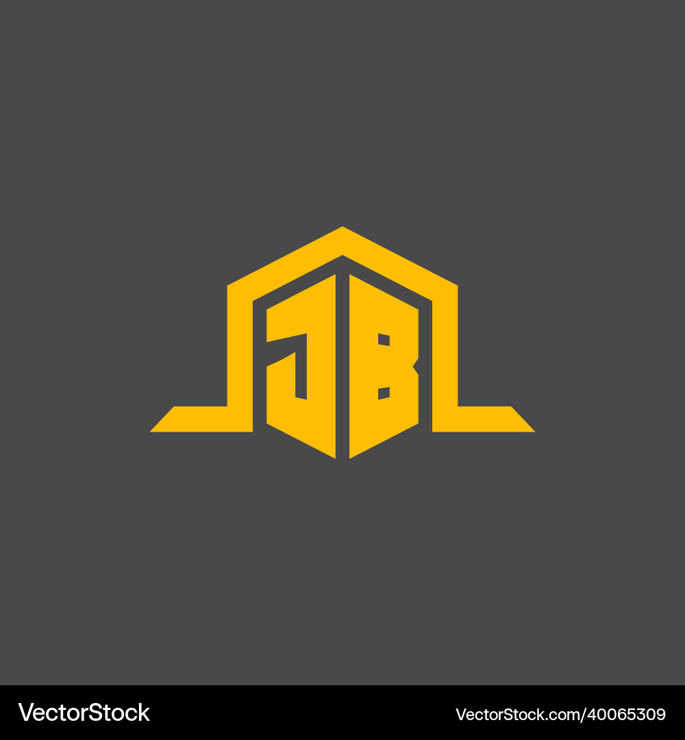 Jb monogram initial logo with hexagon style design Vector Image