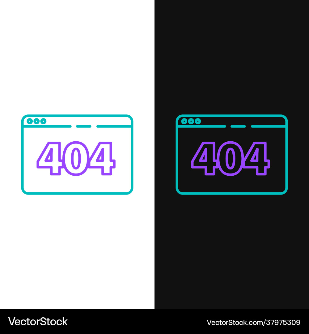 Line page with a 404 error icon isolated on white Vector Image