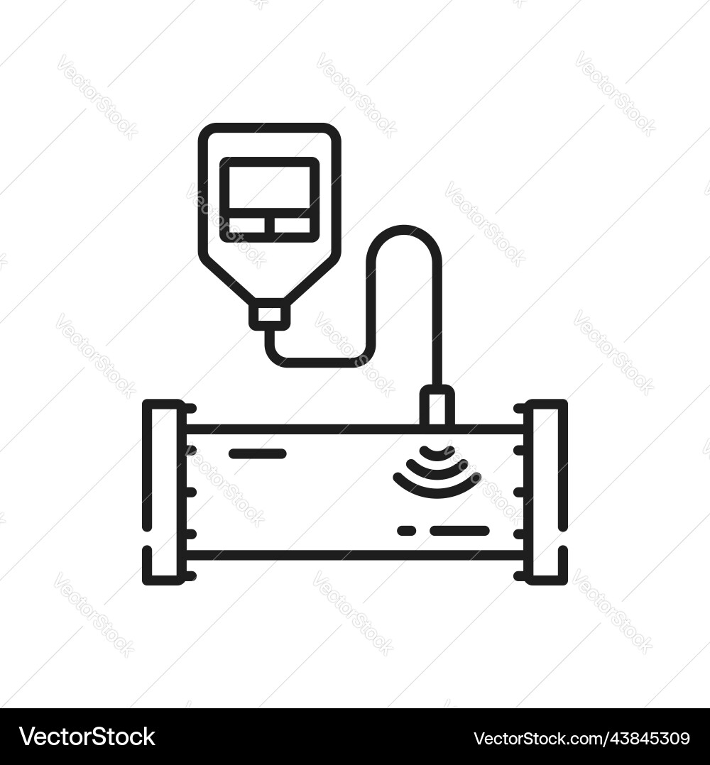 Manometer device to measure pressure in pipeline Vector Image