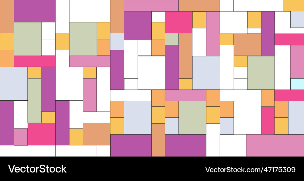 Mosaic pattern of rectangles and squares vector image