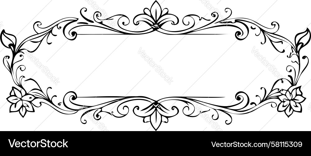 Ornate Scroll Frame Border Vector Image