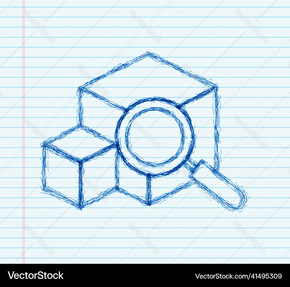 Parcel tracking website sketch icon online Vector Image