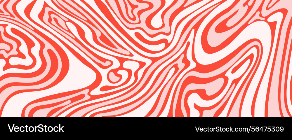 Red abstract fluid pattern with organic lines Vector Image