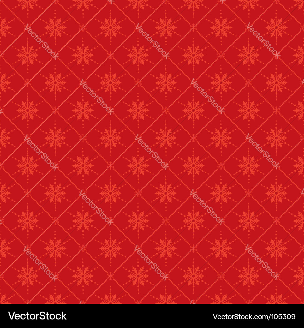 Red Snowflake Christmas Pattern Vector Image