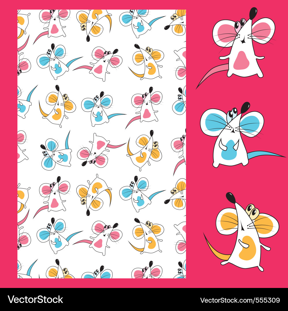 Seamless mouse pattern Vector Image