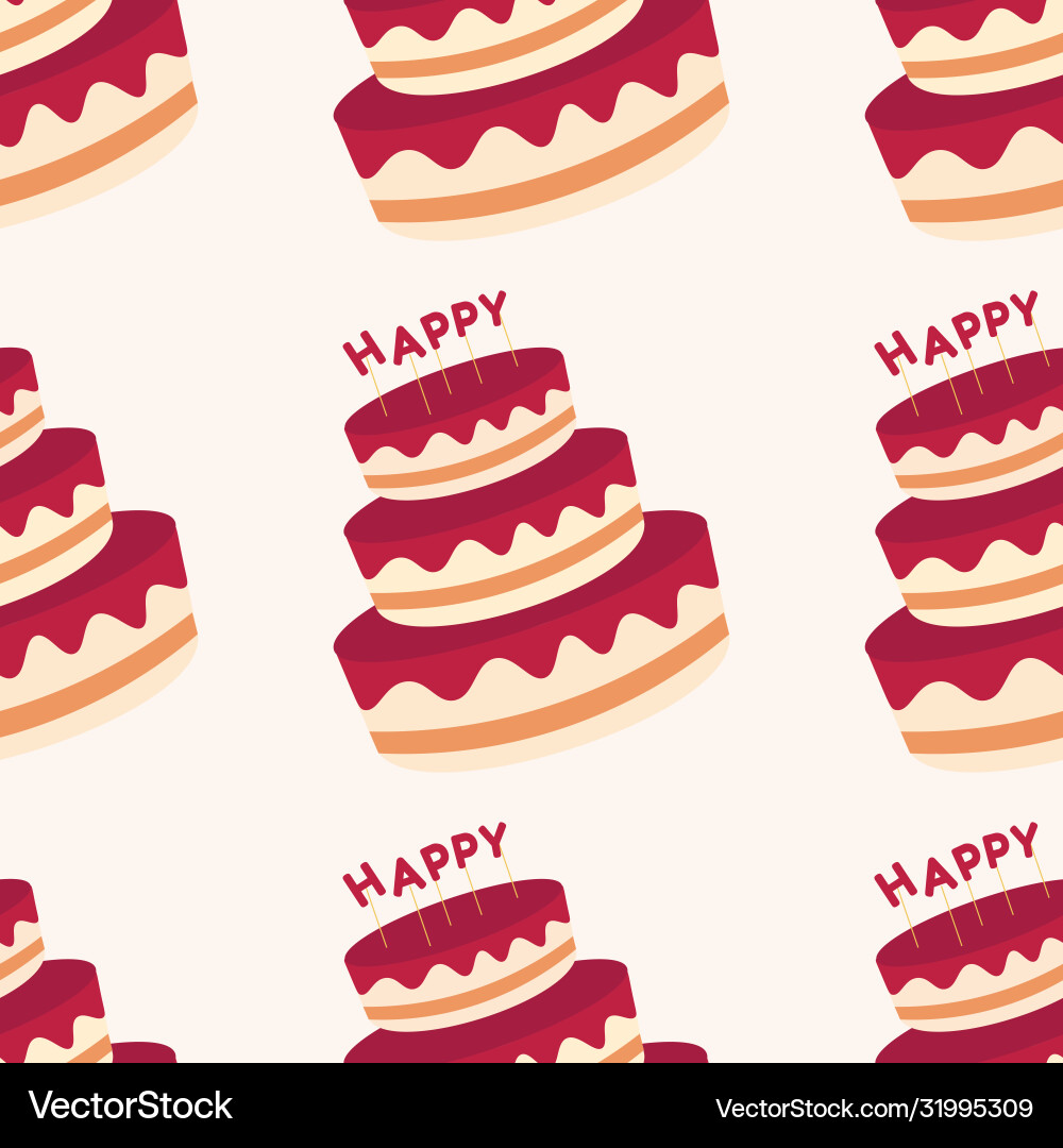 Seamless pattern background with cake template Vector Image
