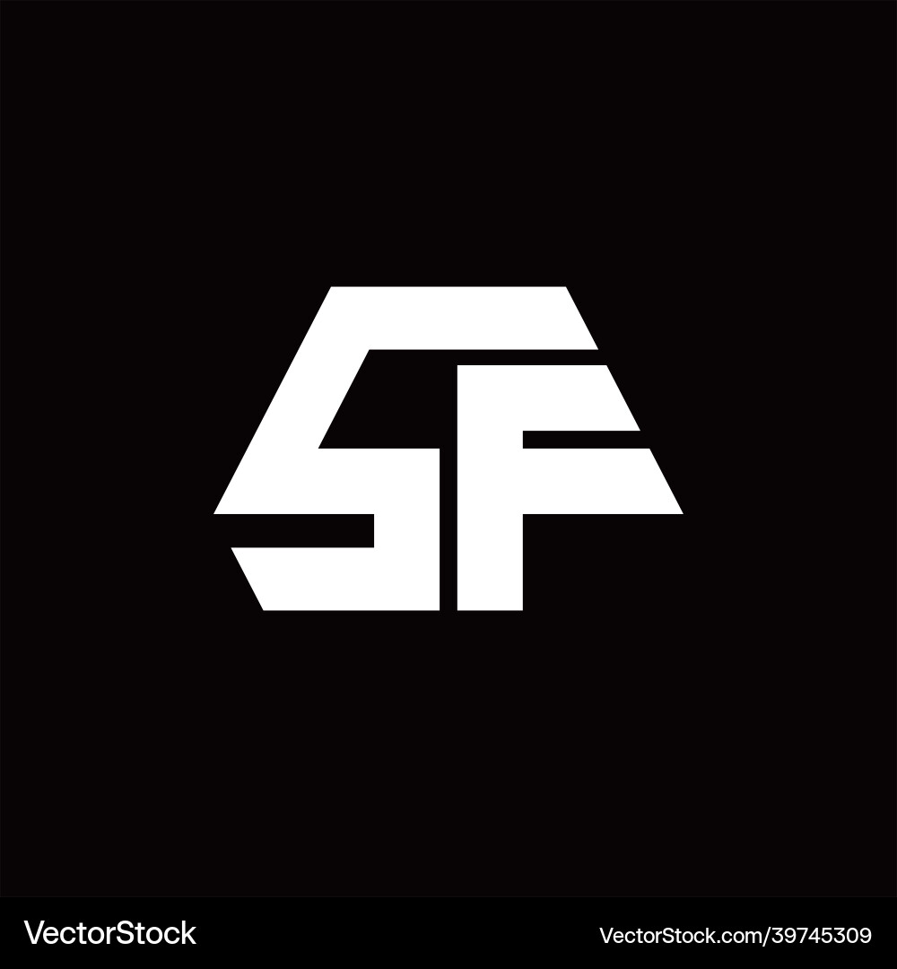 Sf logo monogram with octagon shape style design Vector Image