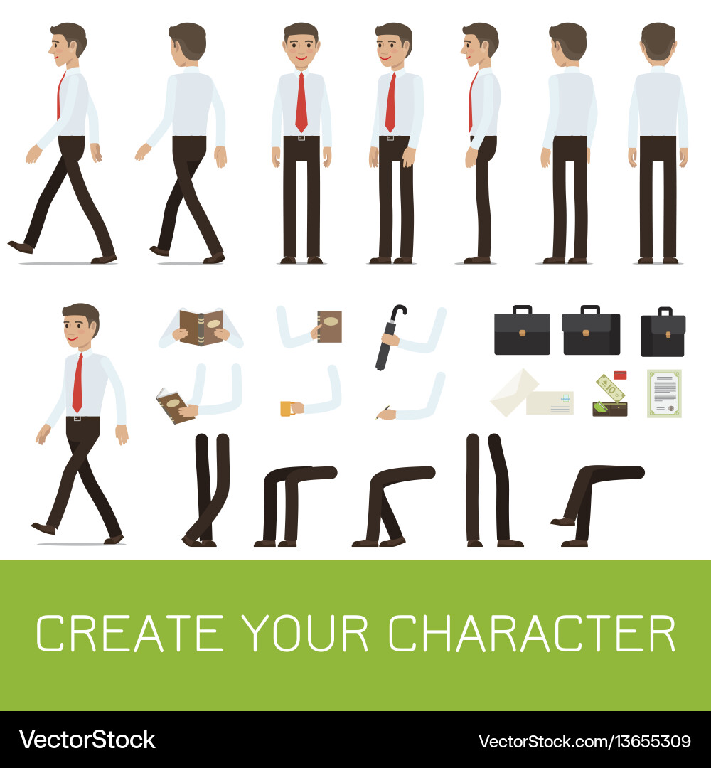 Smiling Business Character Generator Vector Image