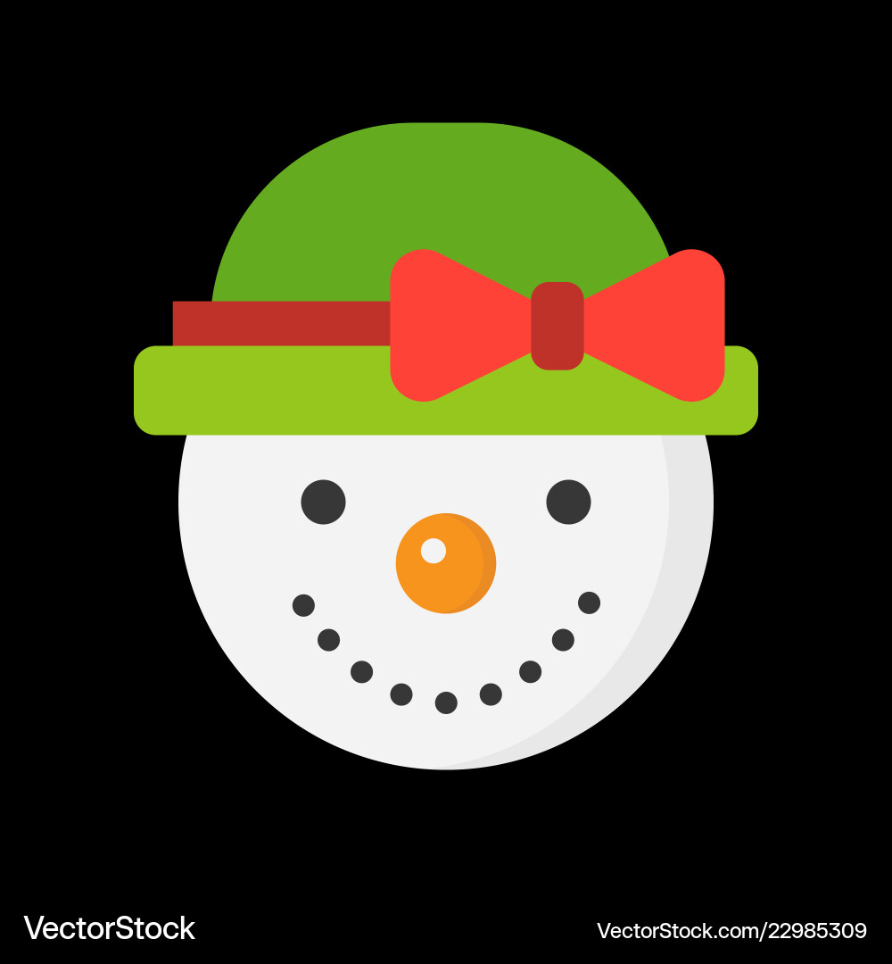 Snowman icon in flat design for use as material Vector Image