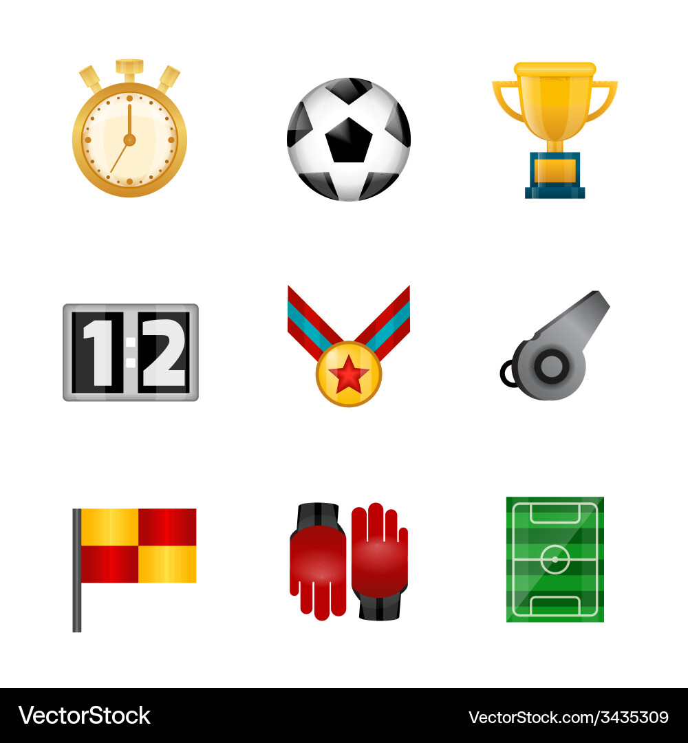 Soccer realistic icons Vector Image