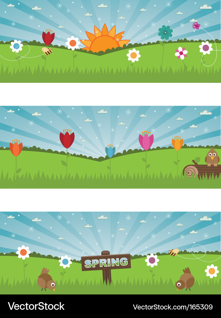 Spring Flower Banners Vector Image