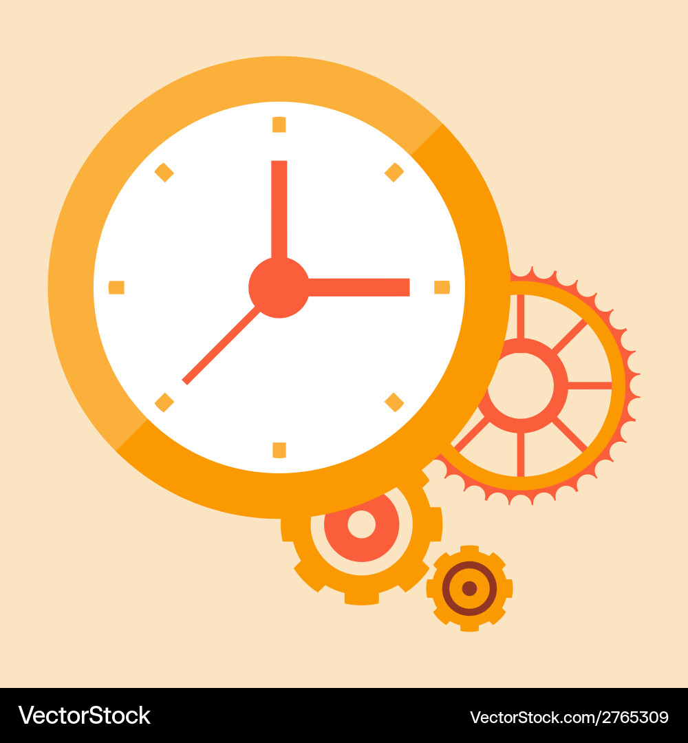 Time initiate and devising mechanisms systems Vector Image