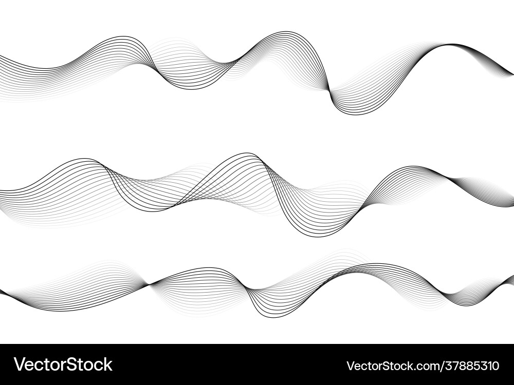 Abstract flowing wave lines isolated Royalty Free Vector