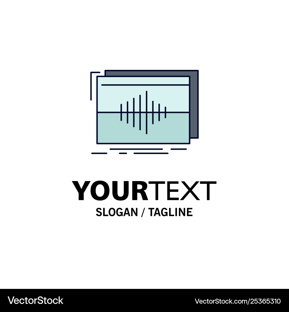 Audio frequency hertz sequence wave flat color Audio frequency hertz sequence wave flat color vector image