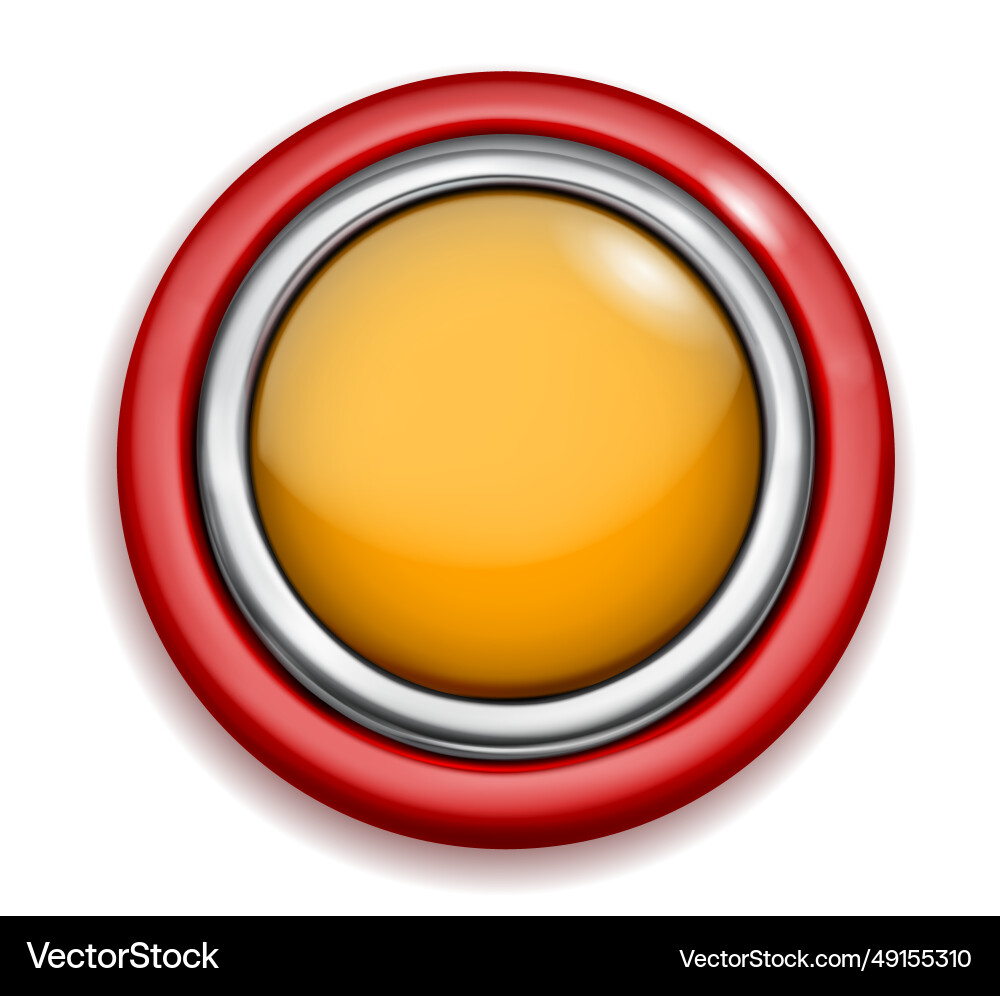 Big button with metallic and colored borders Big button with metallic and colored borders vector image