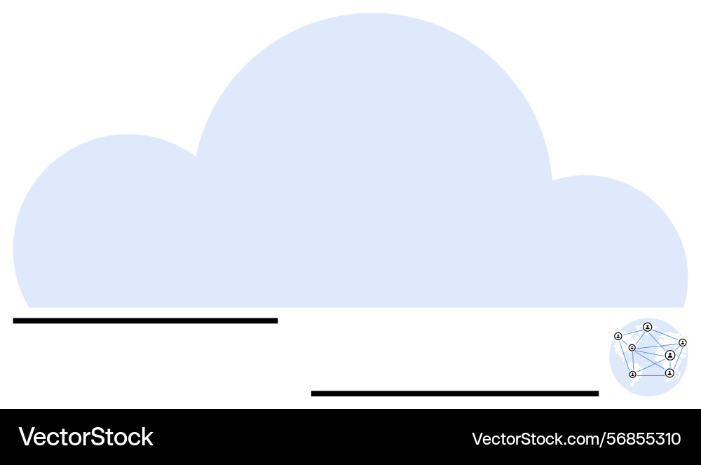 Cloud with minimal network node connection Cloud with minimal network node connection vector image