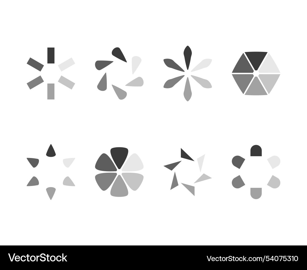 Collection loading bar status icon set of loaded Vector Image