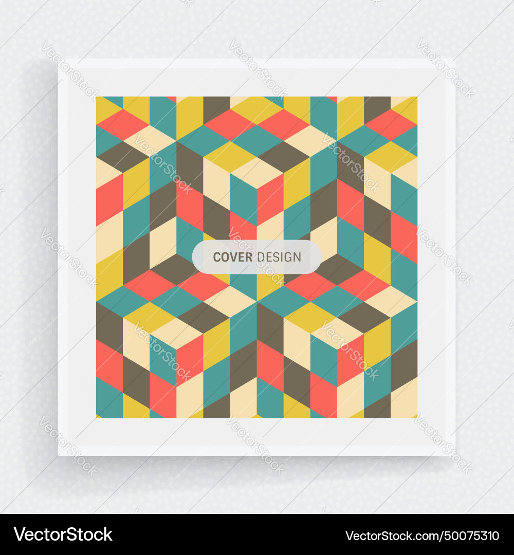 Cover design template 3d blocks structure Cover design template 3d blocks structure Vector Image