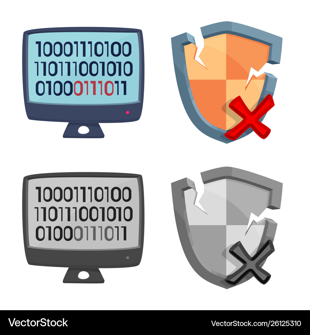 Design virus and secure sign set Vector Image