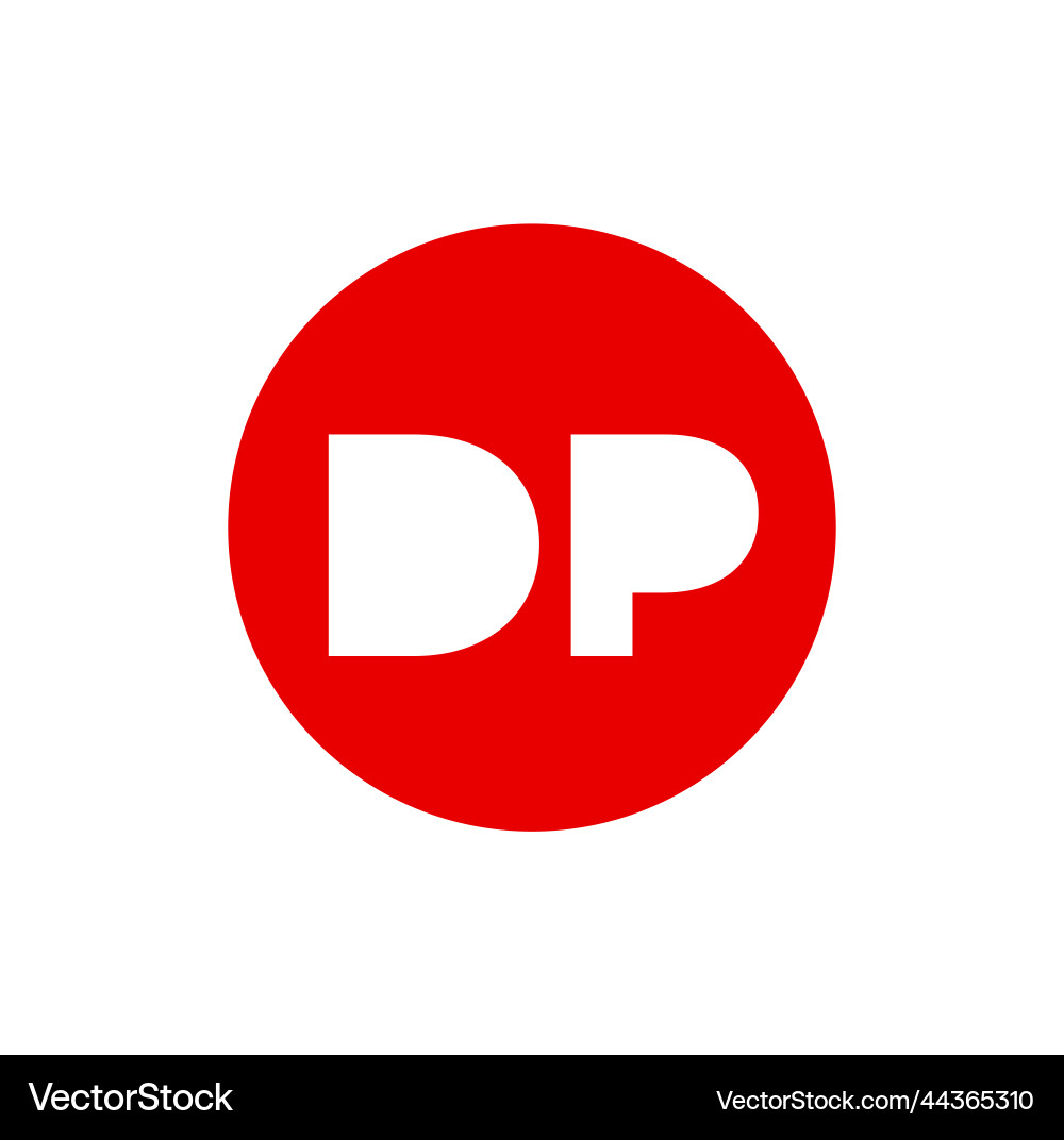 Dp company name initial letters monogram red Dp company name initial letters monogram red Vector Image