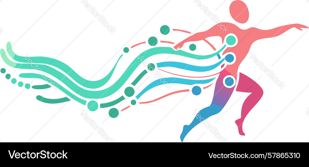 Dynamic abstract dancer expressing movement Vector Image