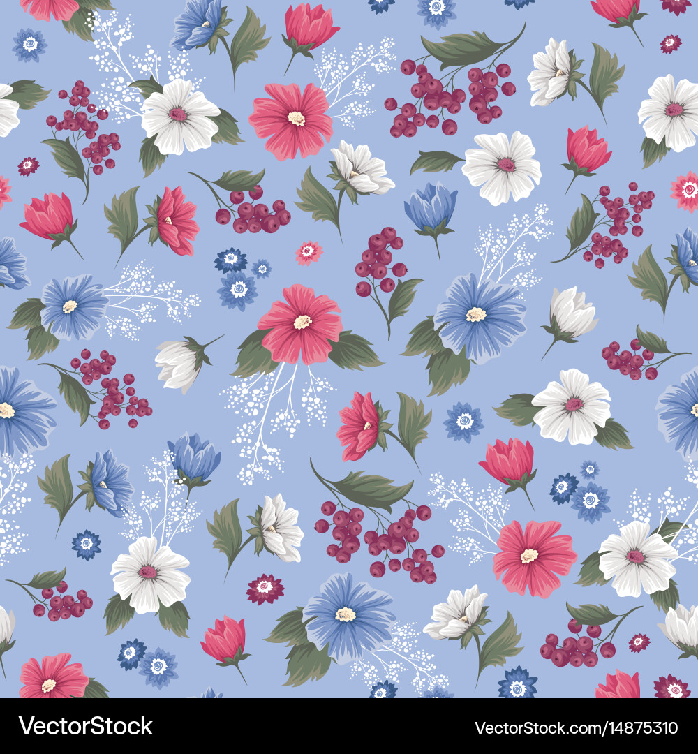 Floral seamless pattern vector image