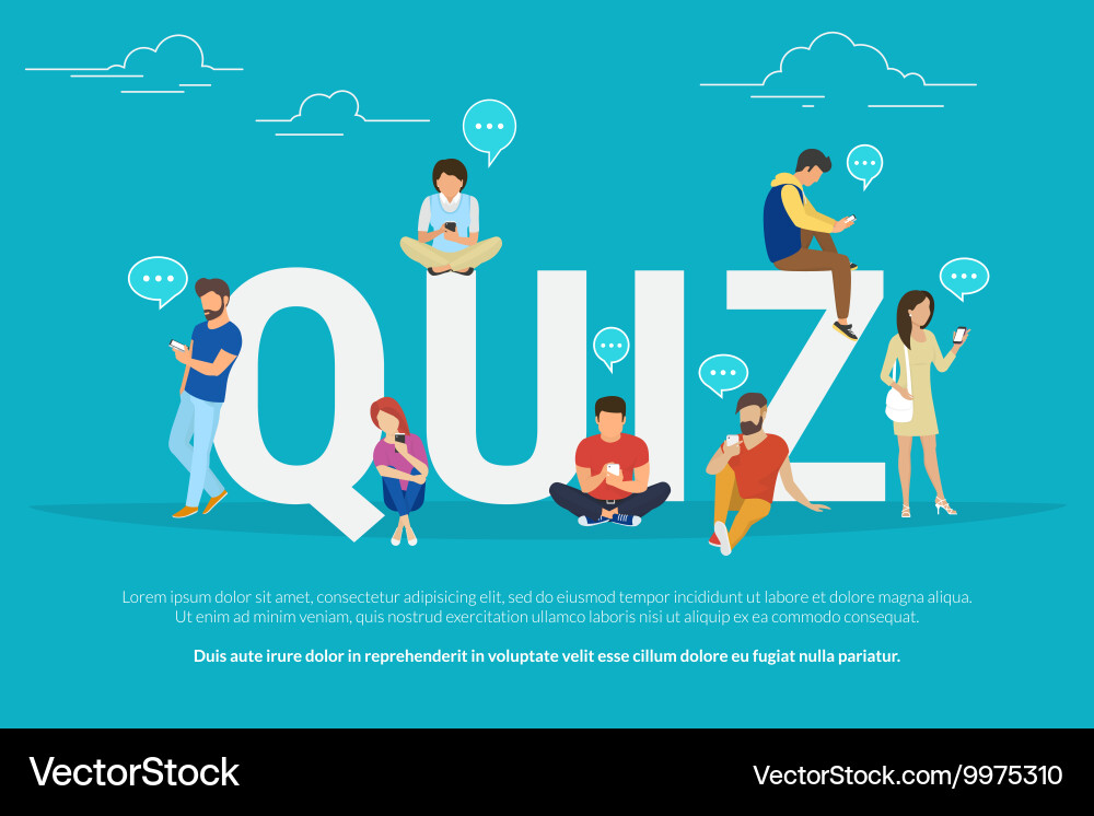 Group of People Using Mobile Devices for Quizzes vector image