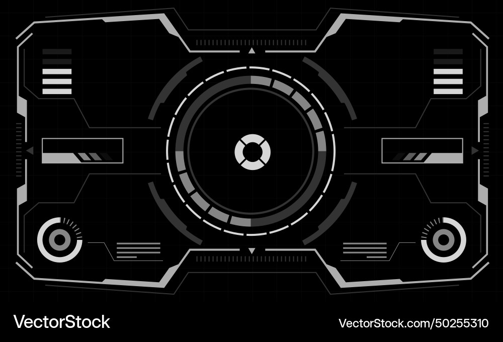 Hud sci-fi interface screen view white circular Vector Image