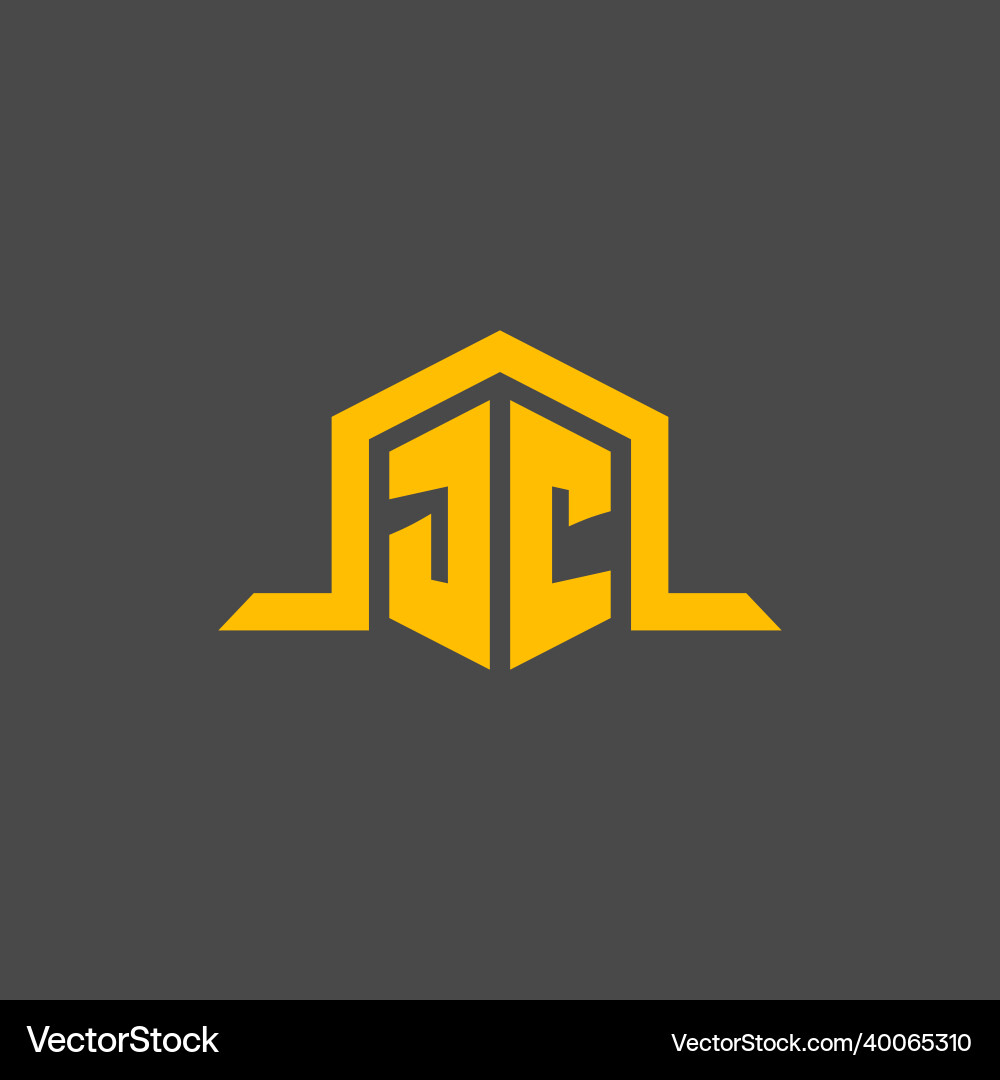 Jc monogram initial logo with hexagon style design Vector Image