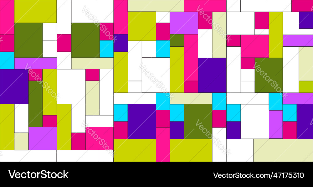 Mosaic pattern of rectangles and squares Vector Image